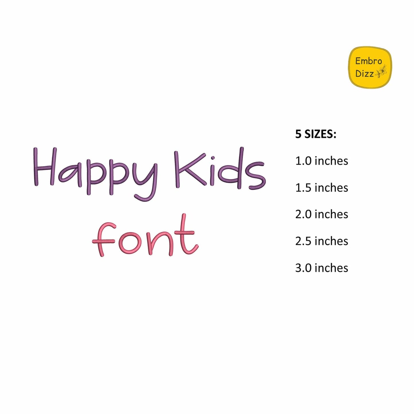 Happy Kids - Embroidery font