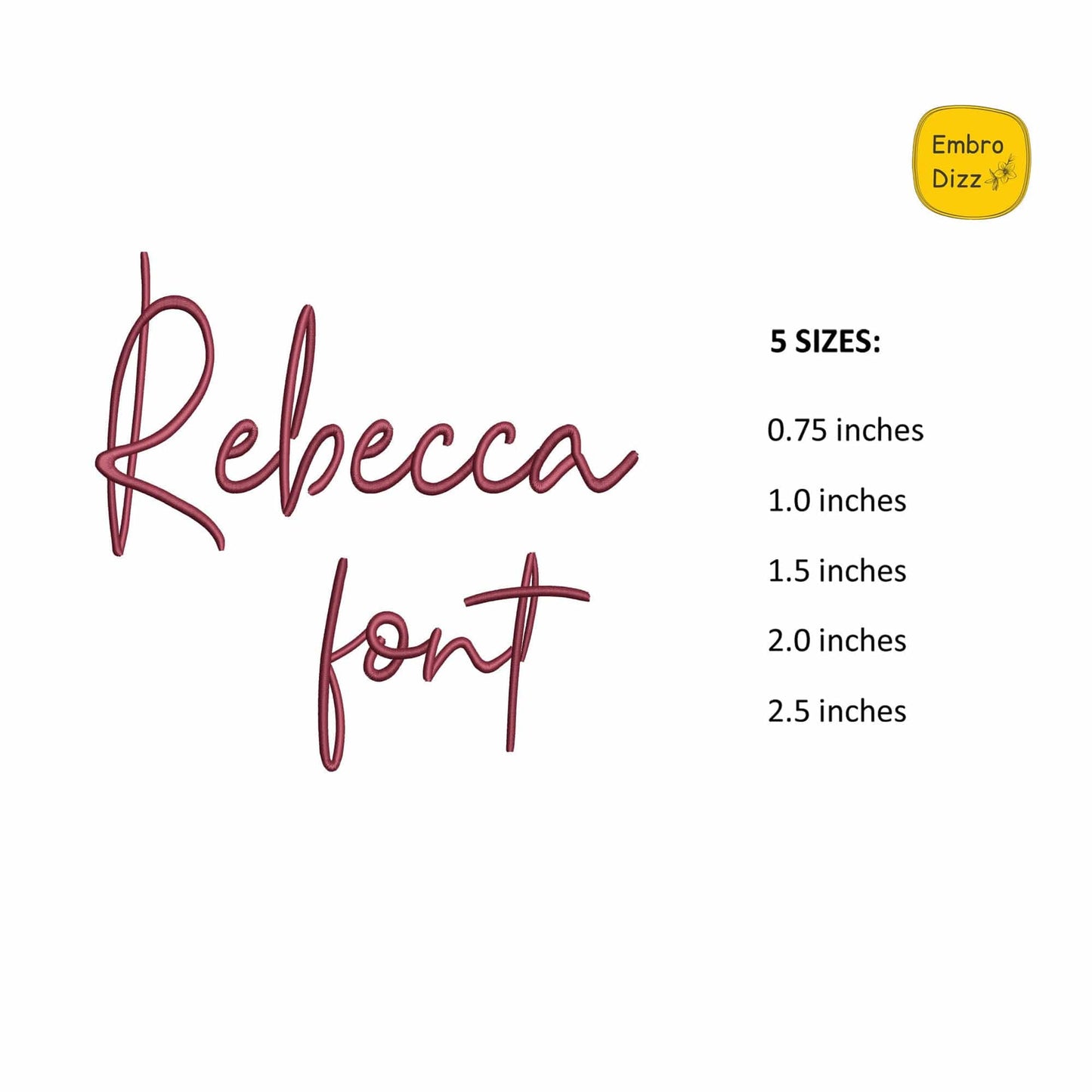 Rebecca - Embroidery font