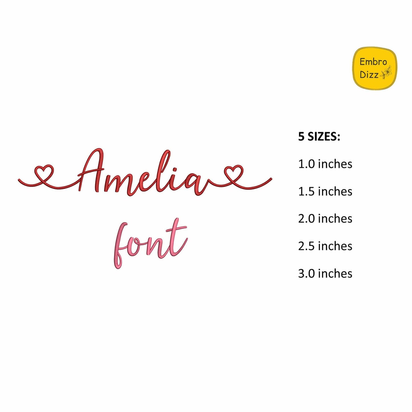 Amelia - Embroidery font