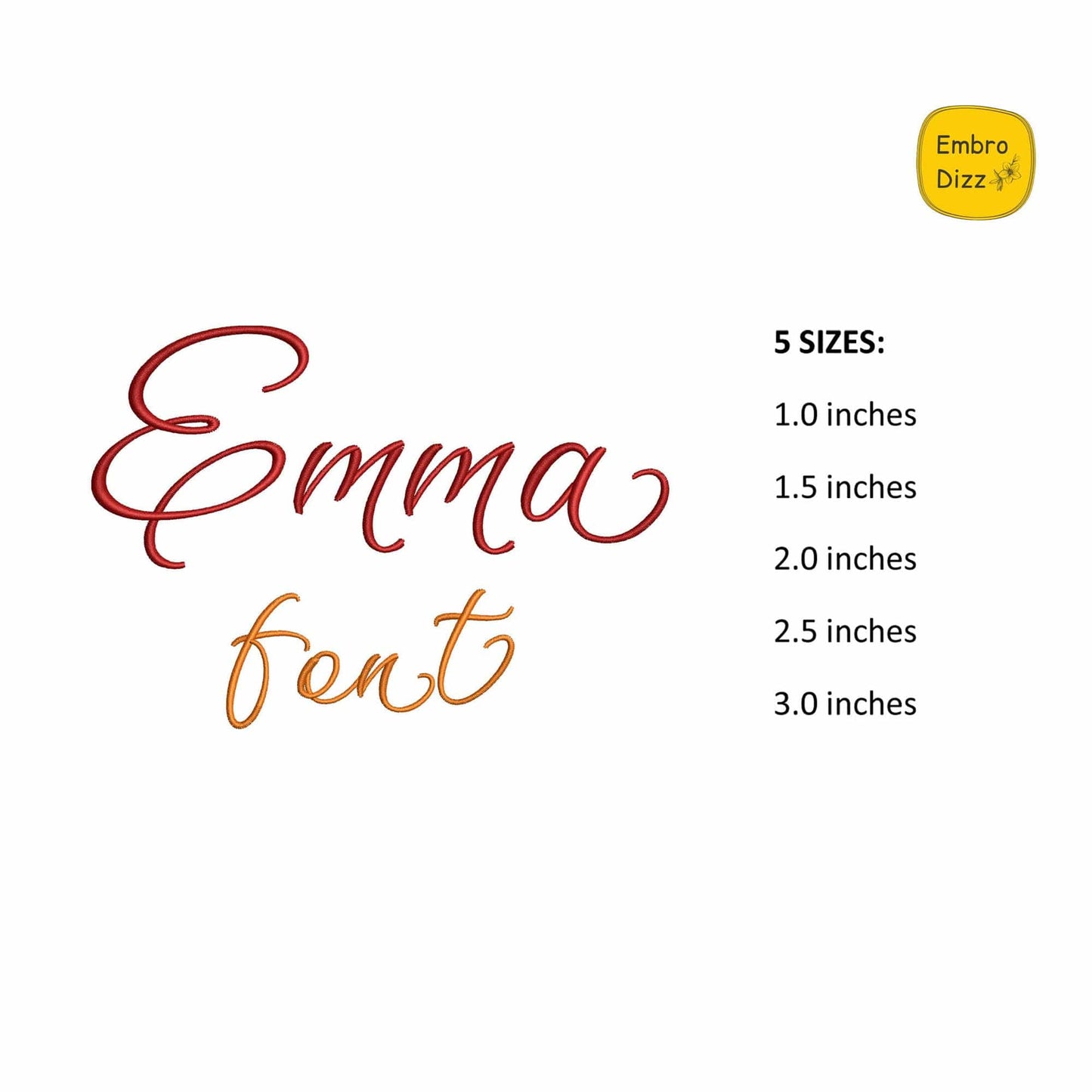 Emma - Script embroidery font