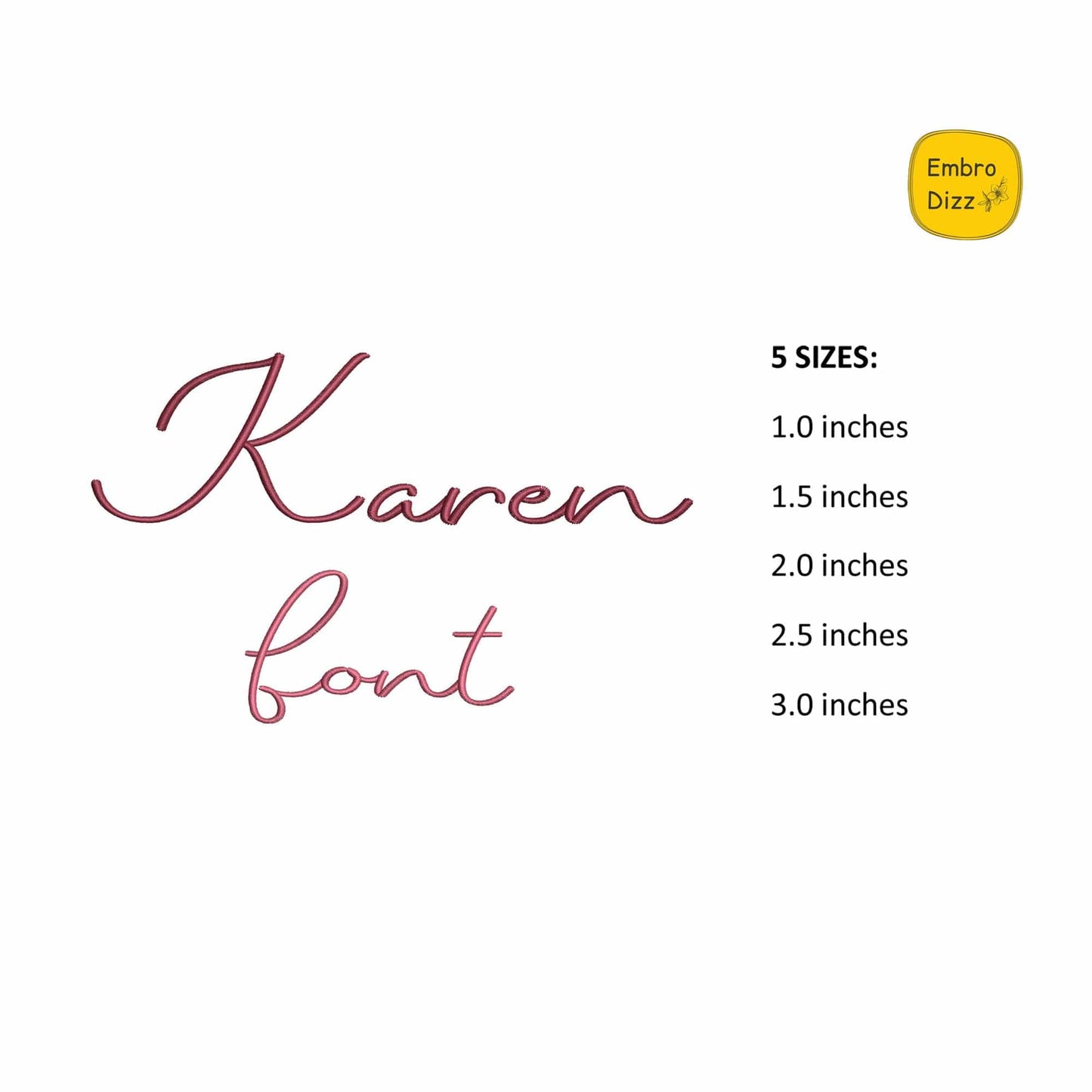 Karen - Embroidery font