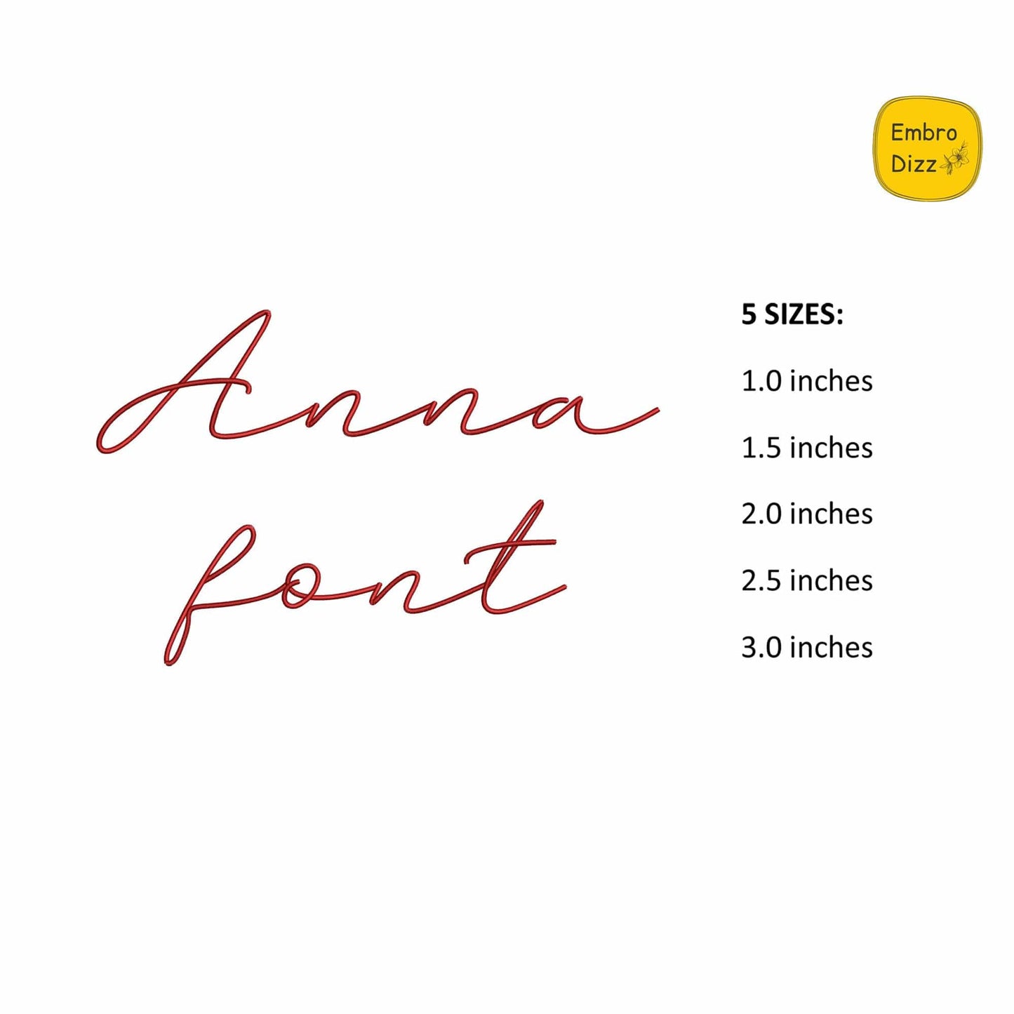 Anna - Embroidery font