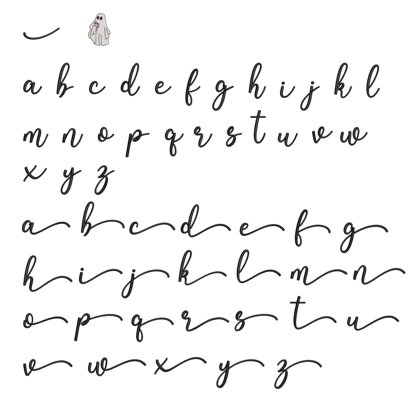 Ghosty with tails - Embroidery font