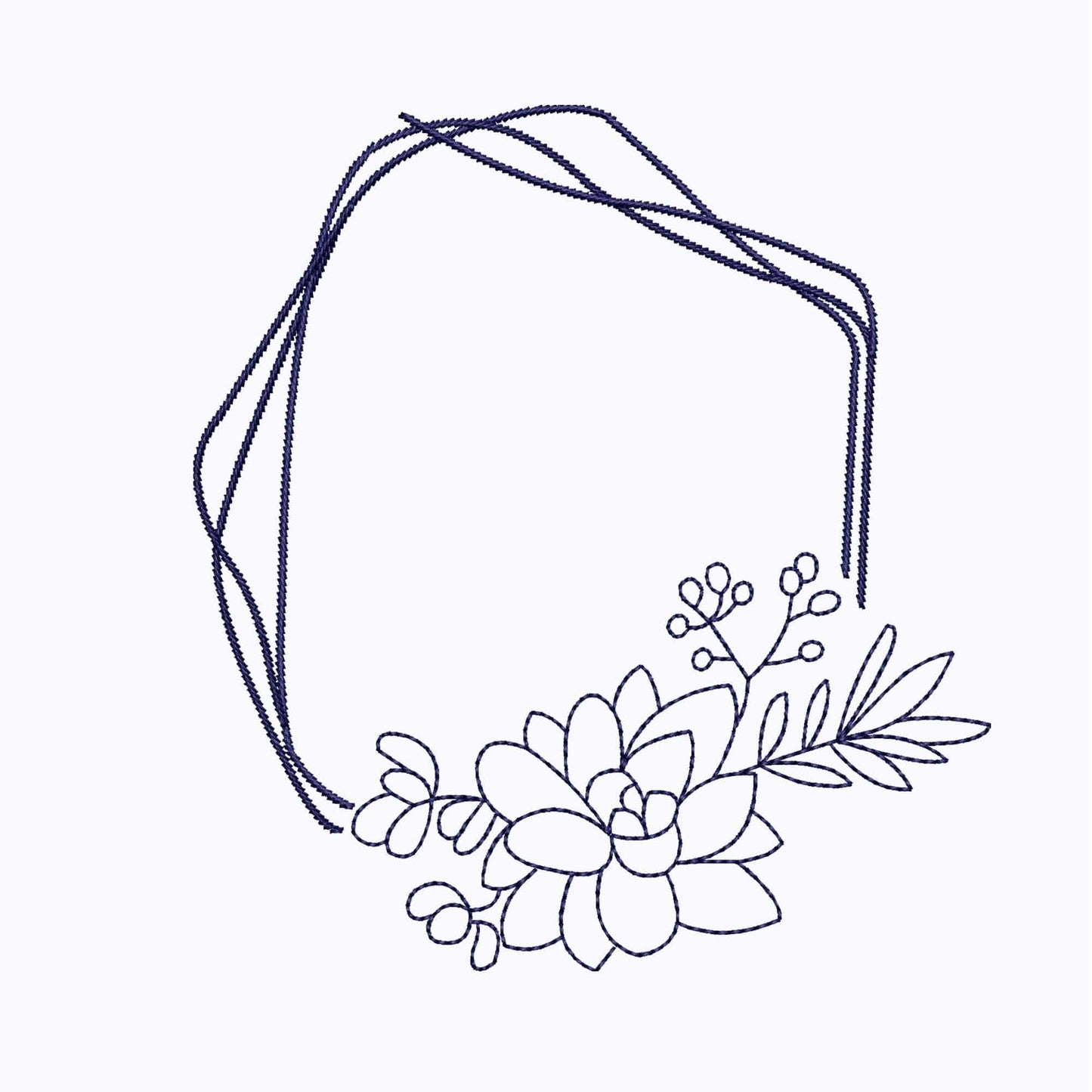 Floral frame - Embroidery design