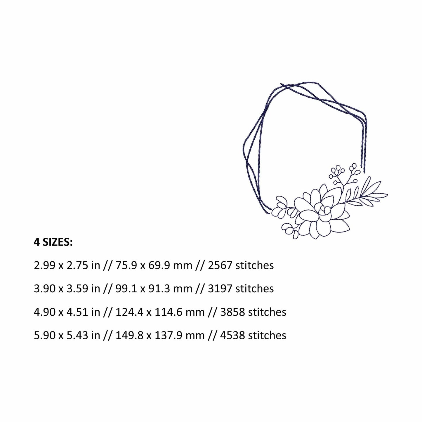Floral frame - Embroidery design