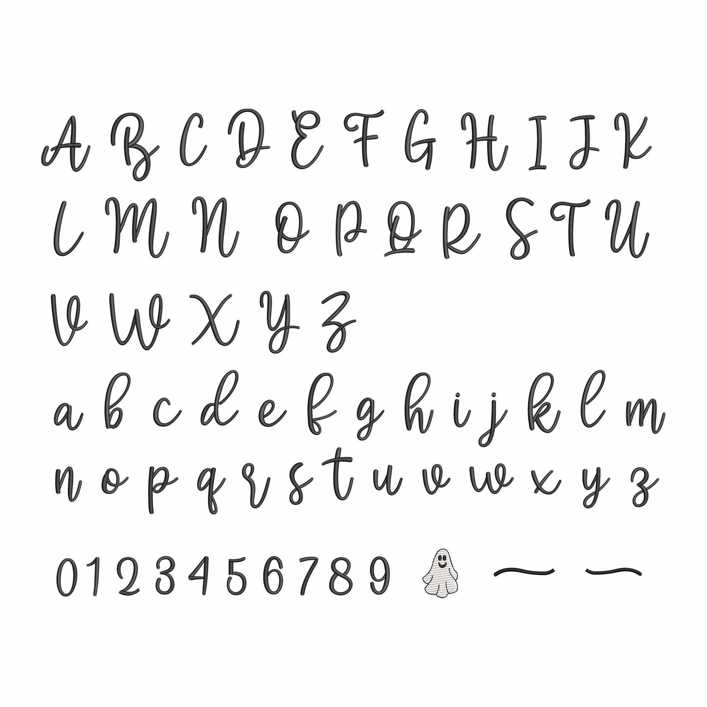 Spooky with tails - Embroidery font