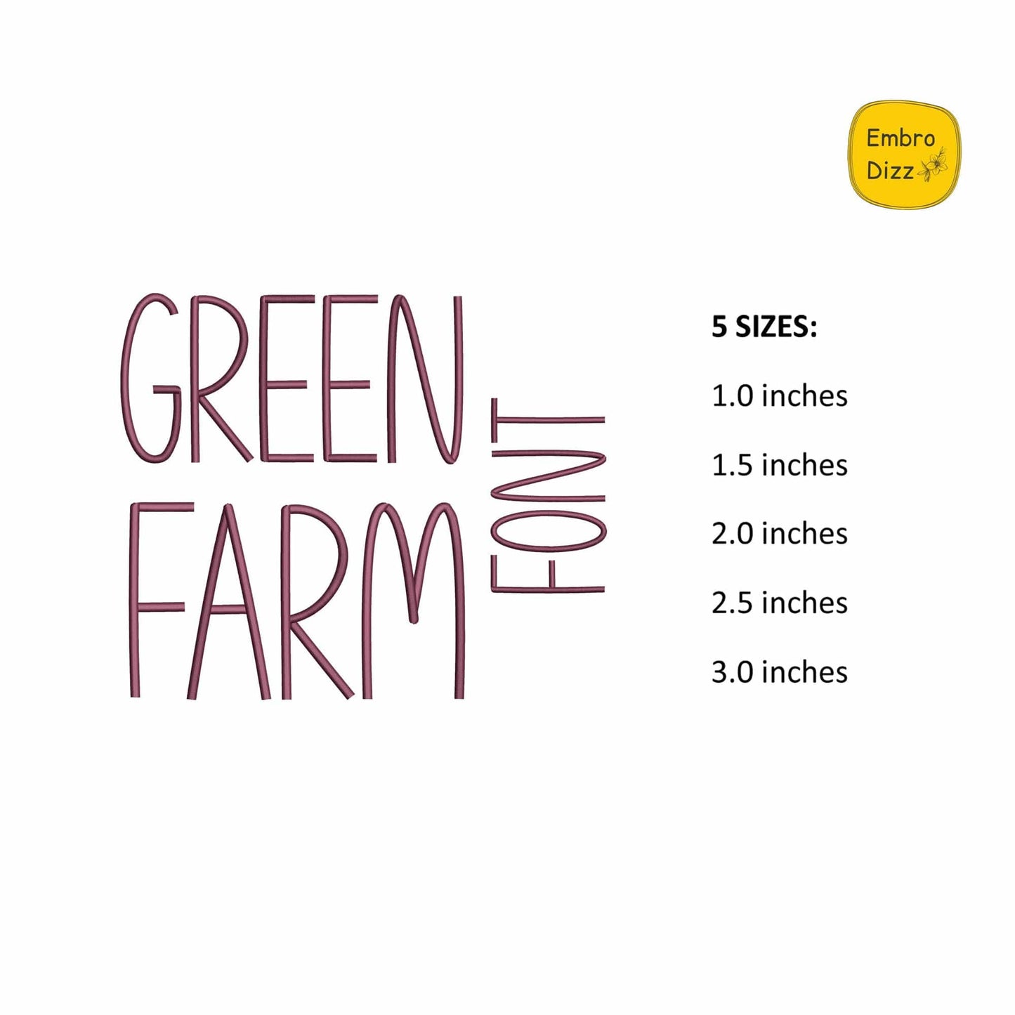 Green Farm - Embroidery font