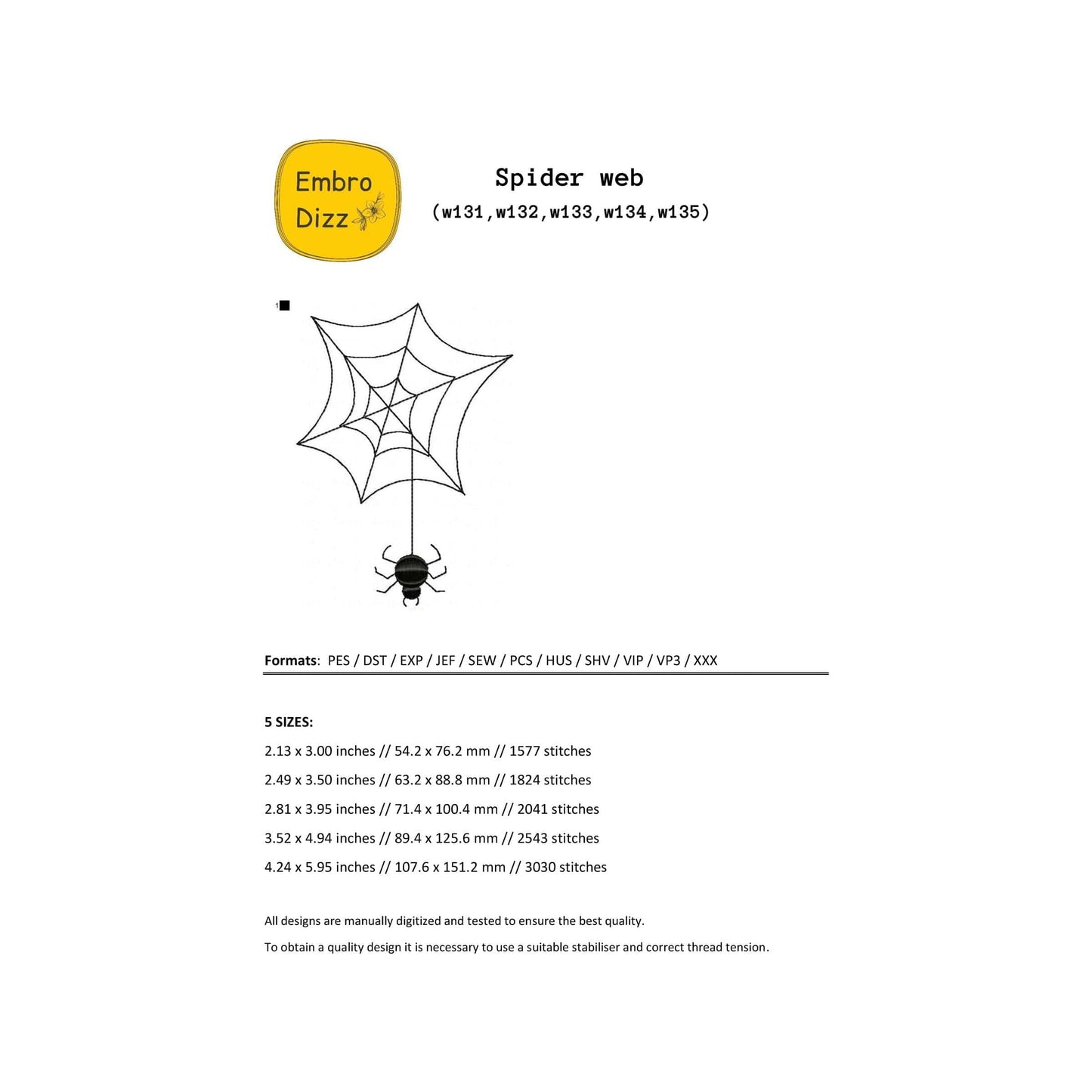 Spider web - Embroidery design