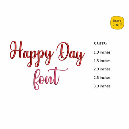 Happy Day - Embroidery font