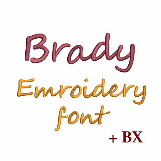 Brady - Embroidery font