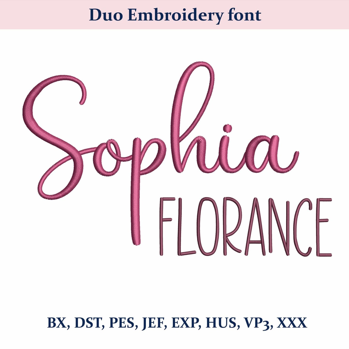 2 Duo embroidery font bundle