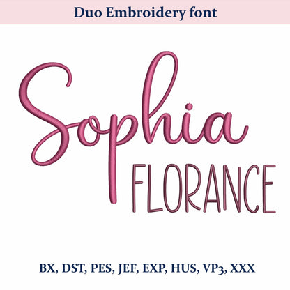 2 Duo embroidery font bundle