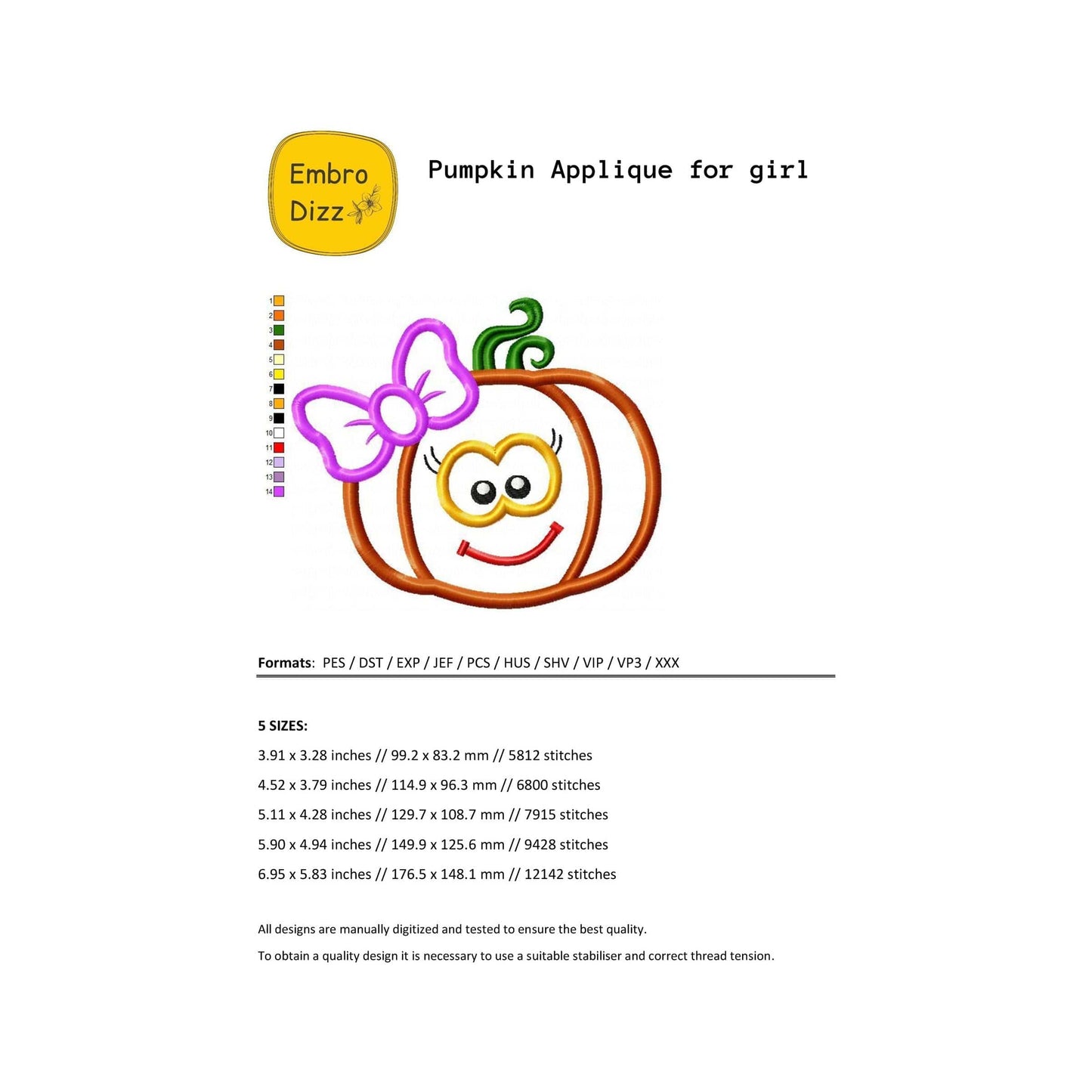 Pumpkin - Applique design