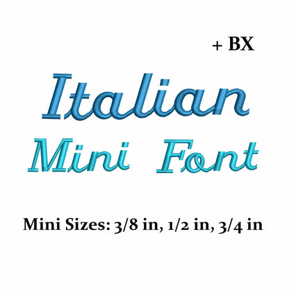 Italian - Mini embroidery font