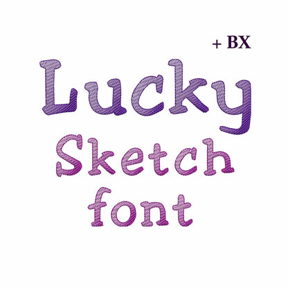 Lucky - Sketch embroidery font