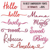 10 Embroidery fonts bundle