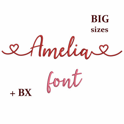Amelia Large - Embroidery font