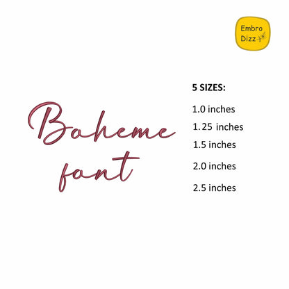 Boheme - Embroidery font