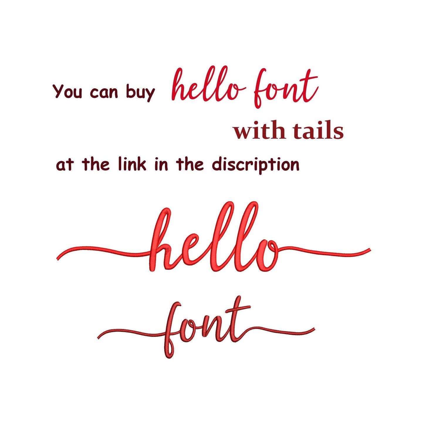 Hello - Embroidery font