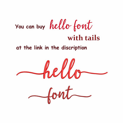 Hello - Embroidery font