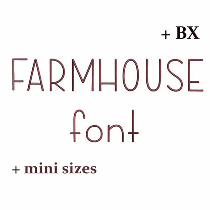 Farmhouse - Mini embroidery font
