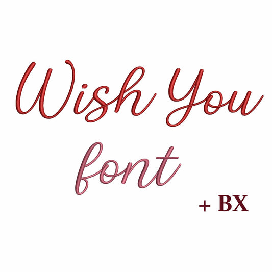 Wish you - Script embroidery font