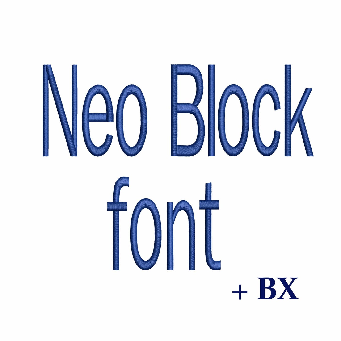 Neo Block - Embroidery font
