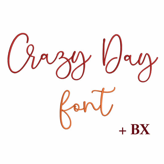 Crazy Day - Embroidery font