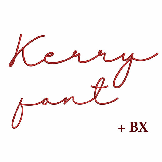 Kerry - Cursive embroidery font