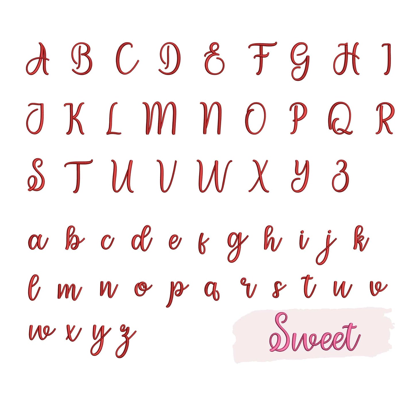 Sweet - Embroidery font