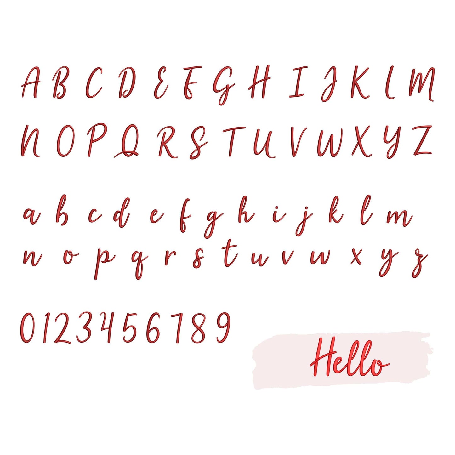 Hello - Embroidery font