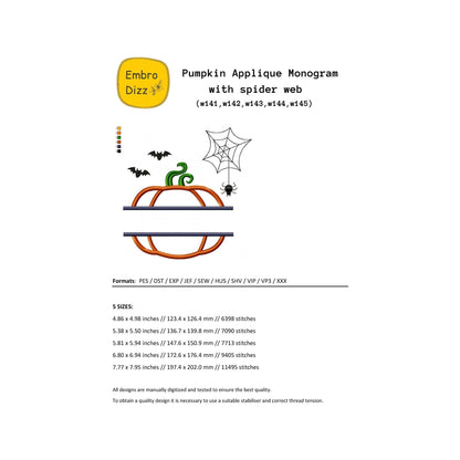 Pumpkin - Applique embroidery design