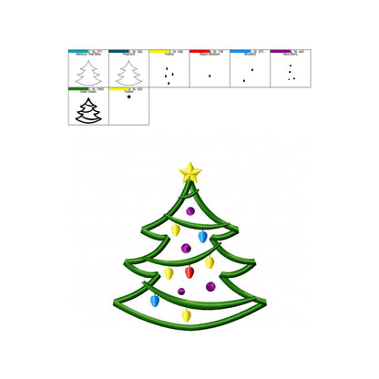 Christmas tree - Applique embroidery