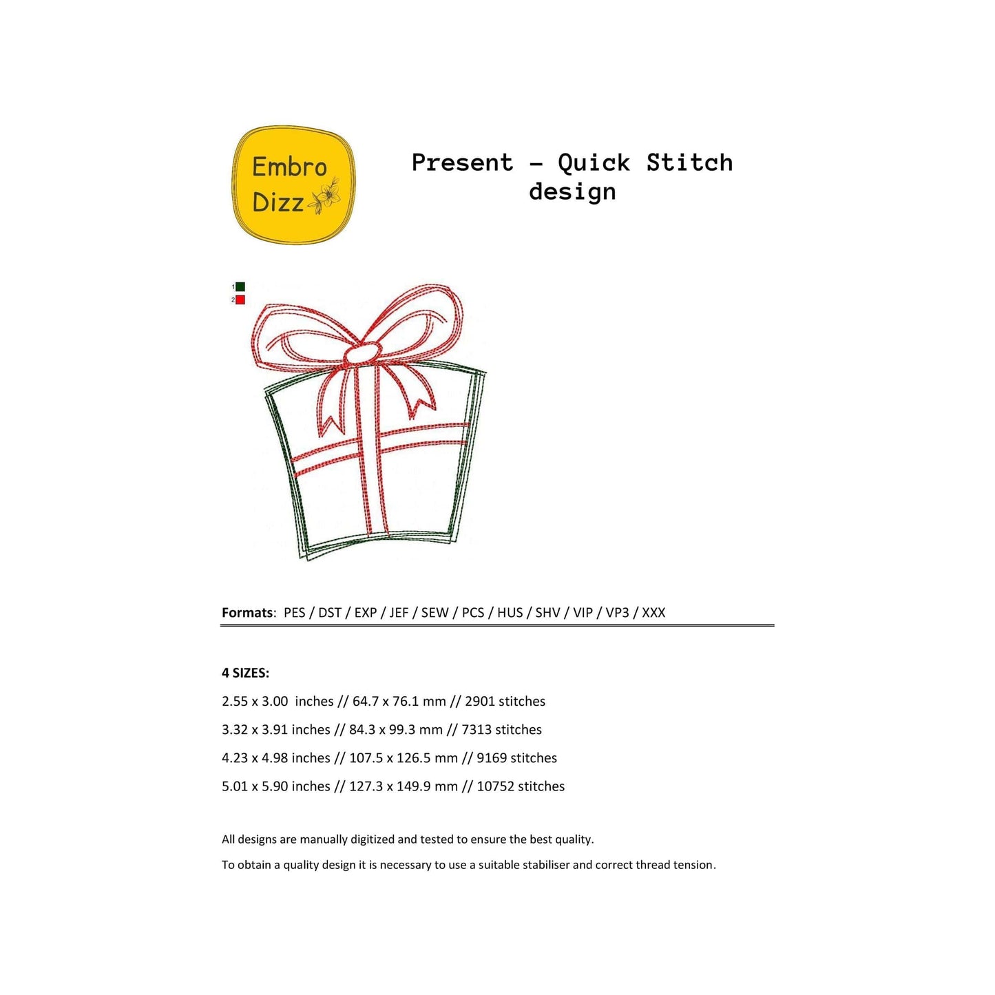 Present - Embroidery design