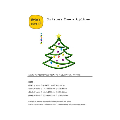 Christmas tree - Applique embroidery