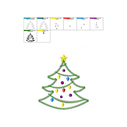 Tree Zig Zag - Applique embroidery design