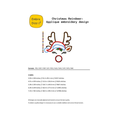 Reindeer - Applique design