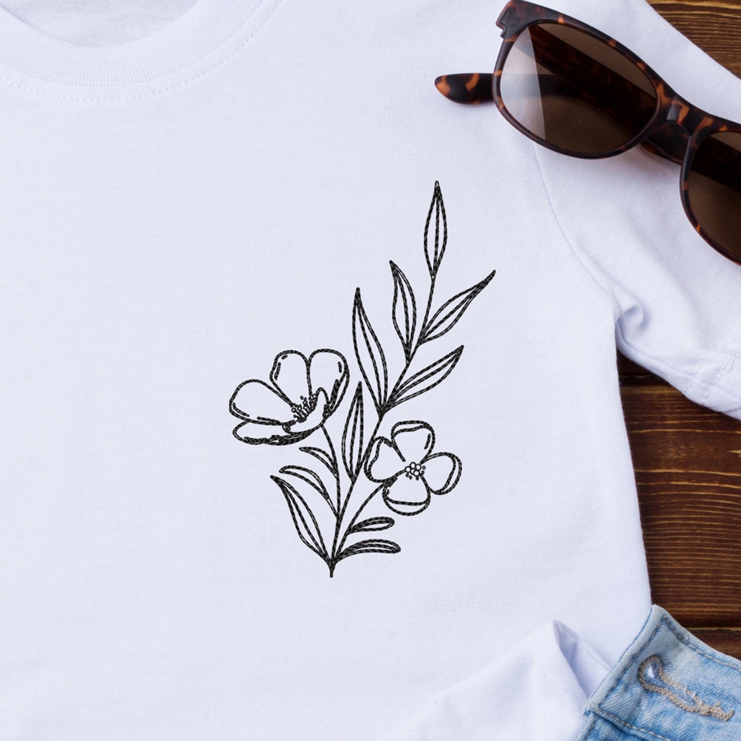8 Floral embroidery designs bundle