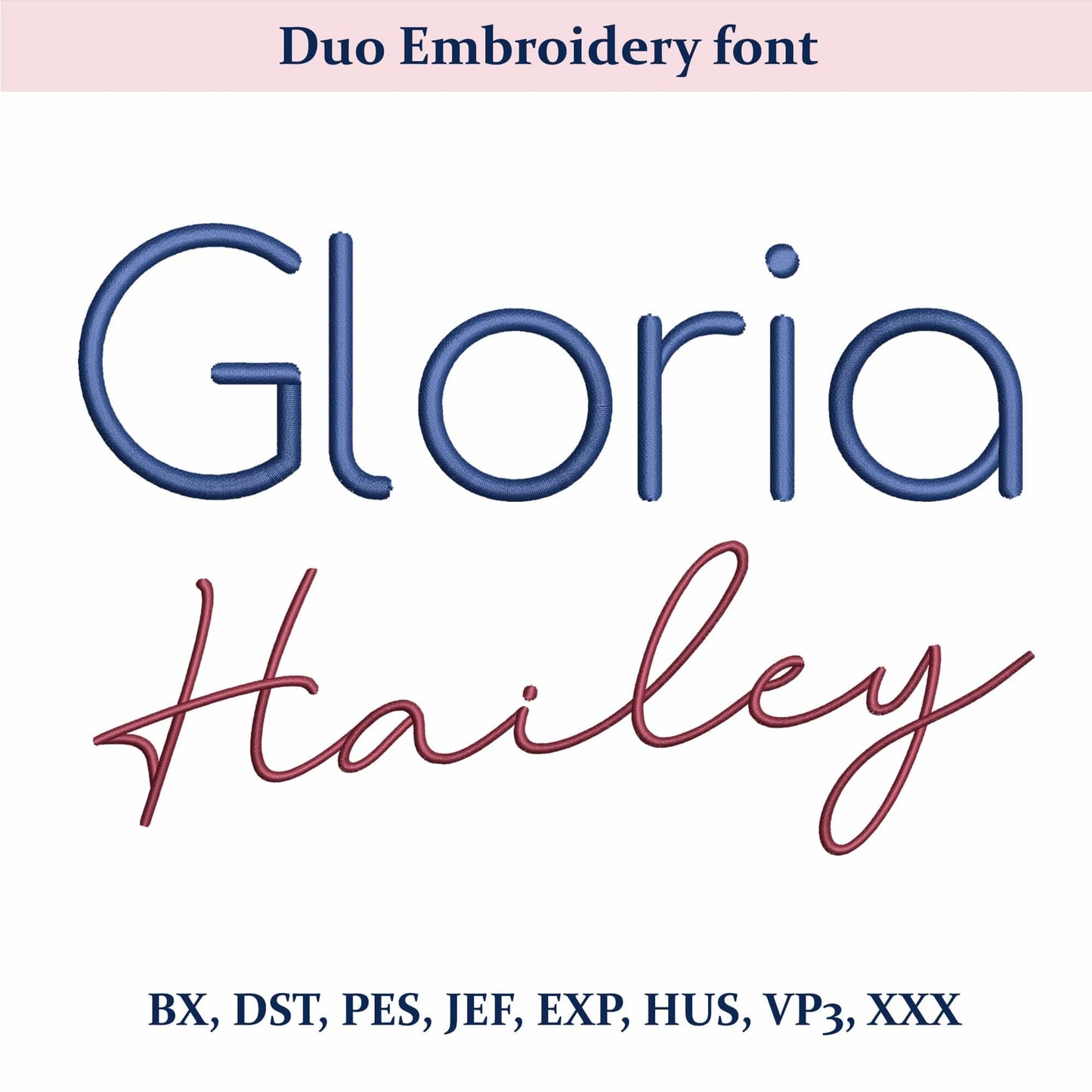 2 Duo embroidery font bundle