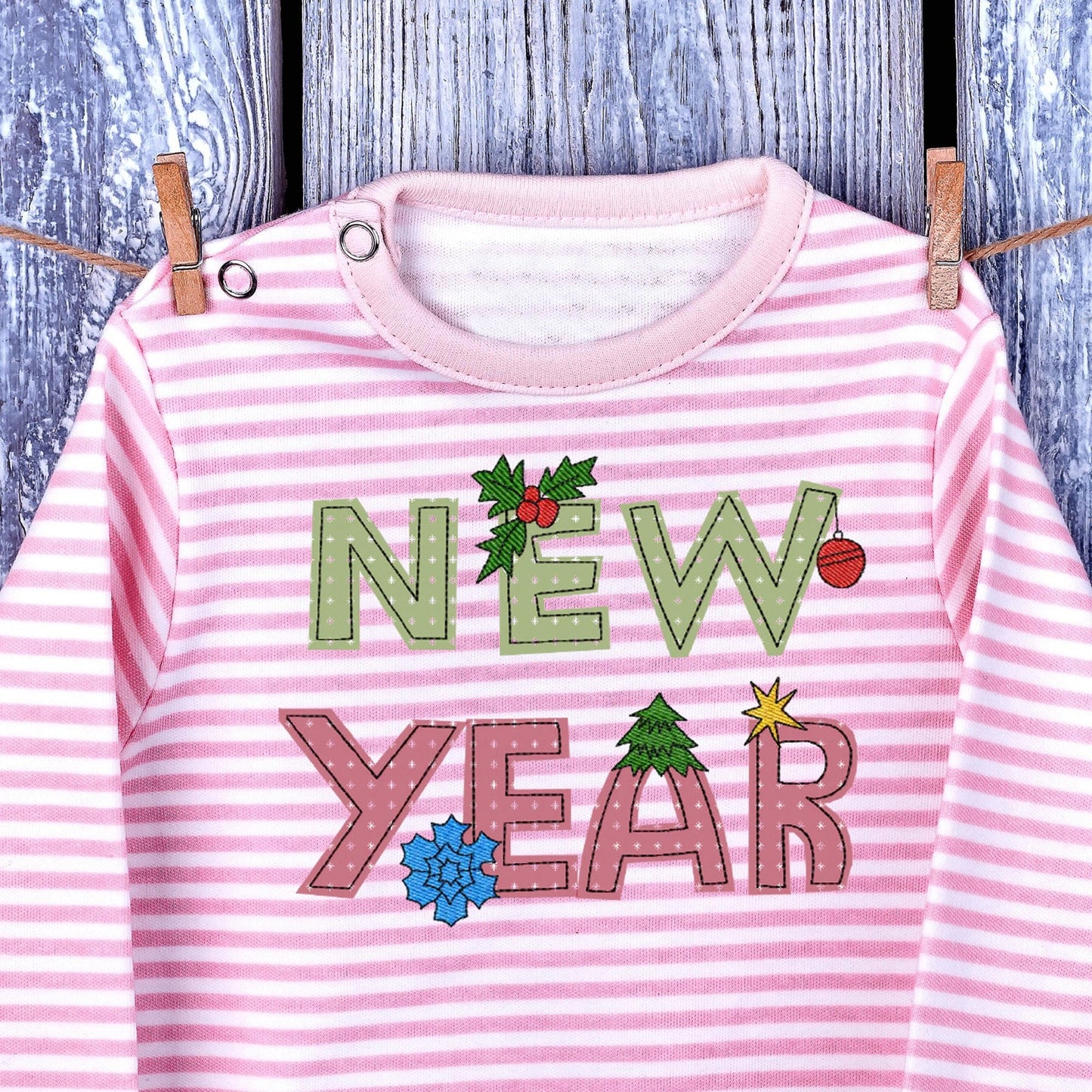 New Year - Applique embroidery design