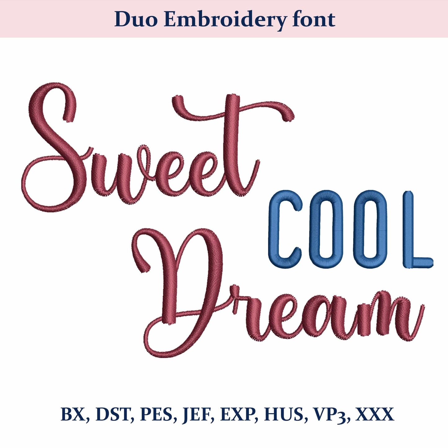 2 Duo embroidery font bundle