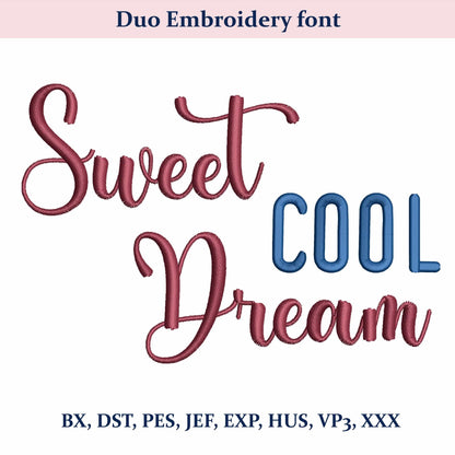 2 Duo embroidery font bundle
