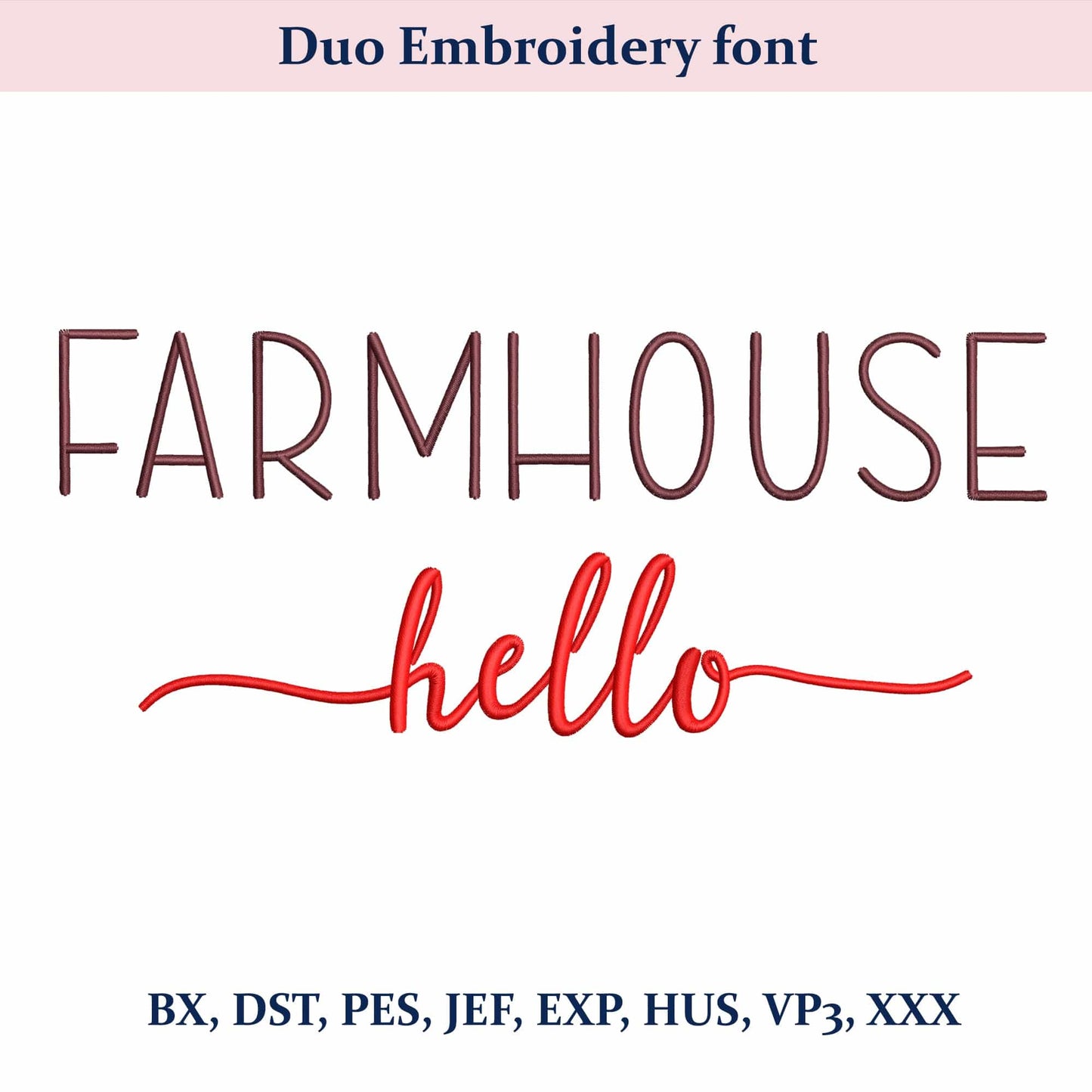 2 Duo embroidery font bundle