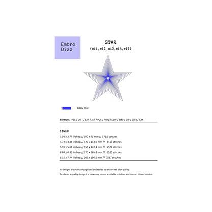 Star - Embroidery design