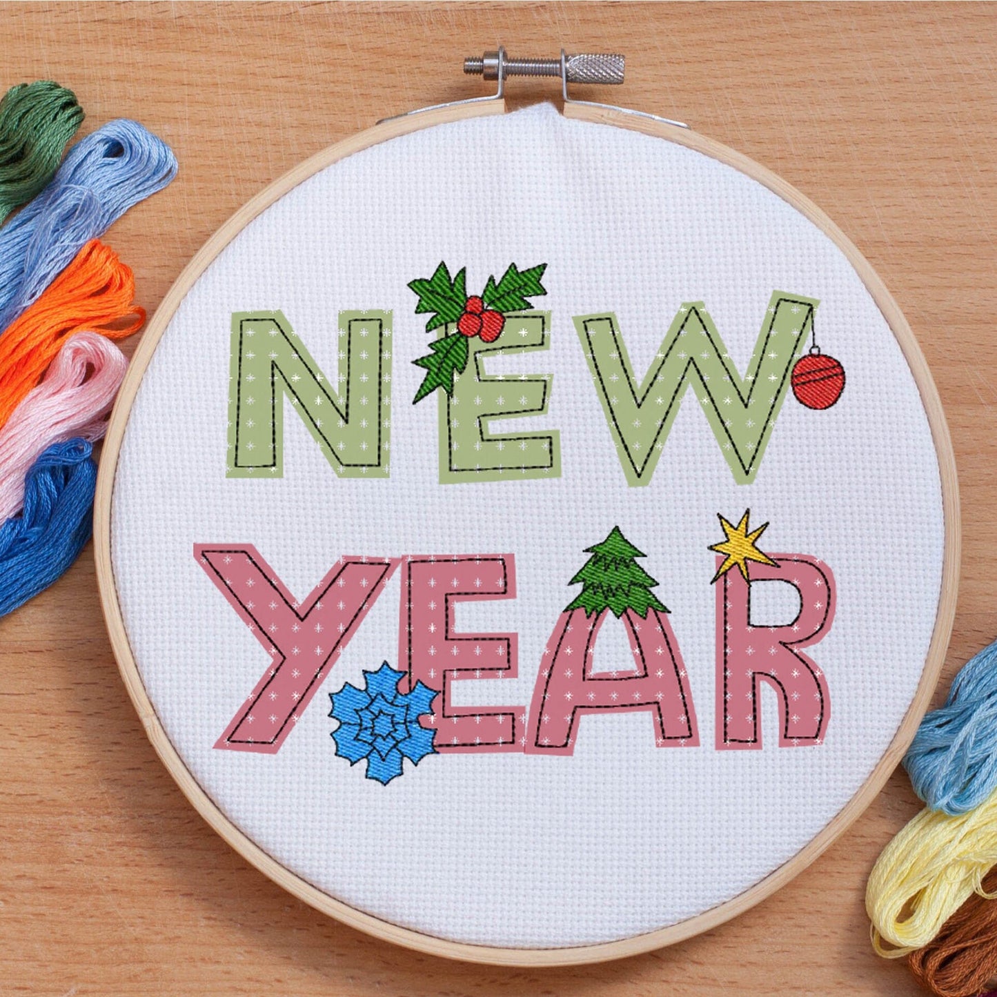 New Year - Applique embroidery design
