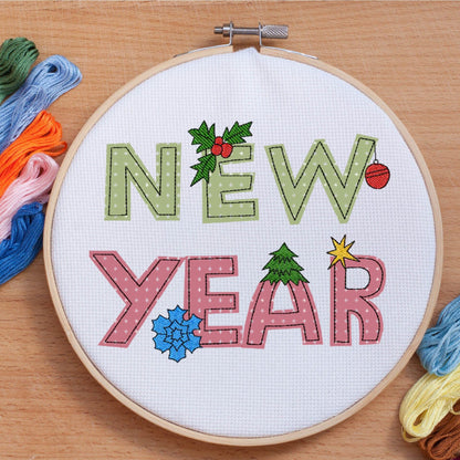 New Year - Applique embroidery design
