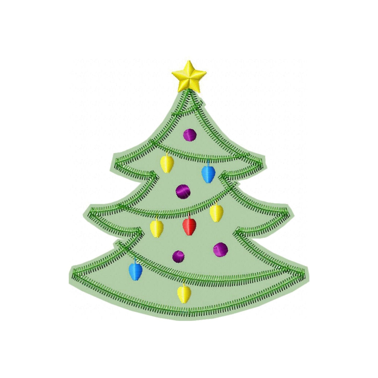 Tree Zig Zag - Applique embroidery design