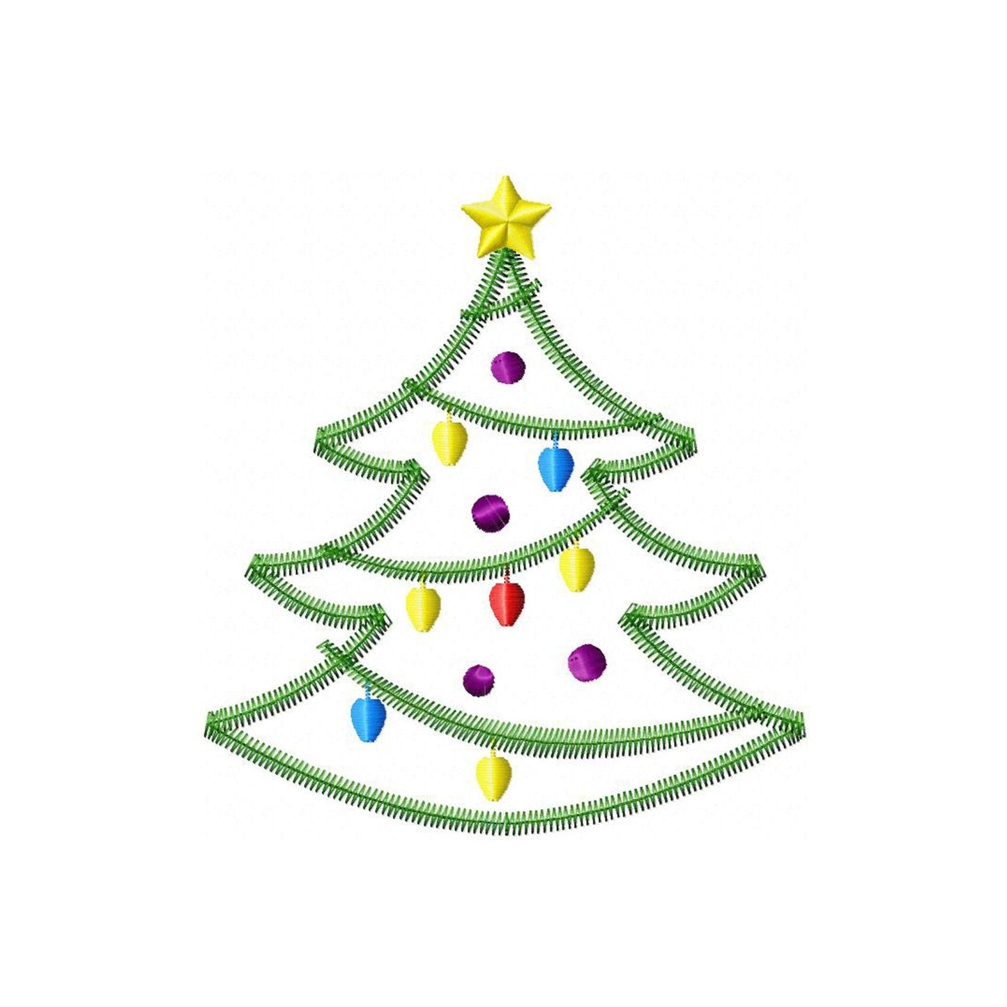 Tree Zig Zag - Applique embroidery design
