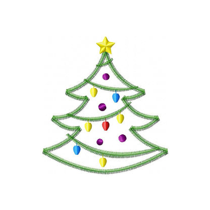 Tree Zig Zag - Applique embroidery design
