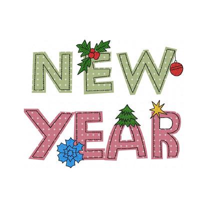 New Year - Applique embroidery design